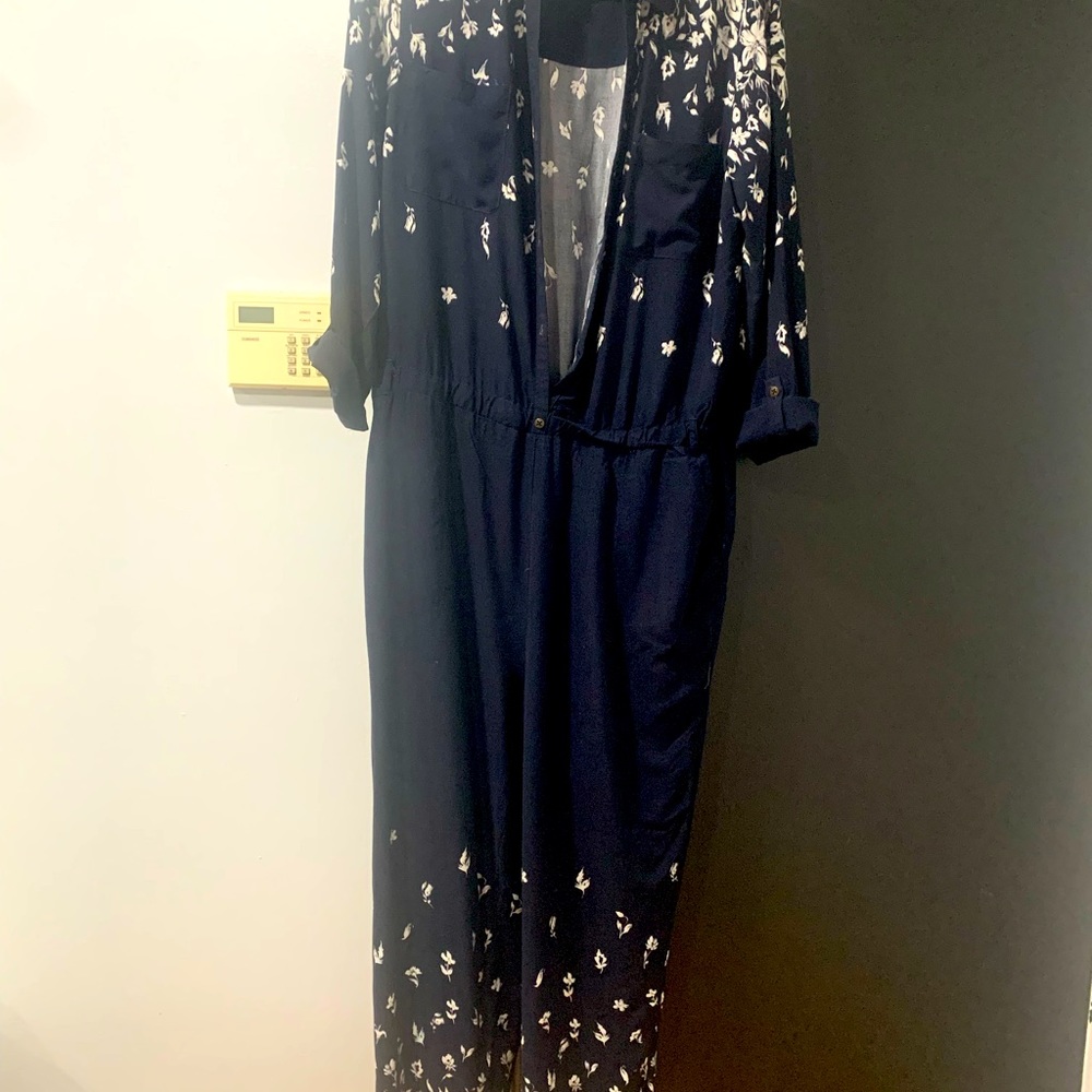 Navy blue Anthropology Jumpsuit